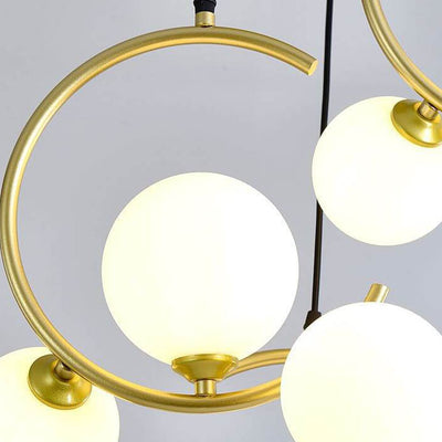 Scandinavian Minimalist Round Ball Glass 1/3-Light Island Light Chandelier