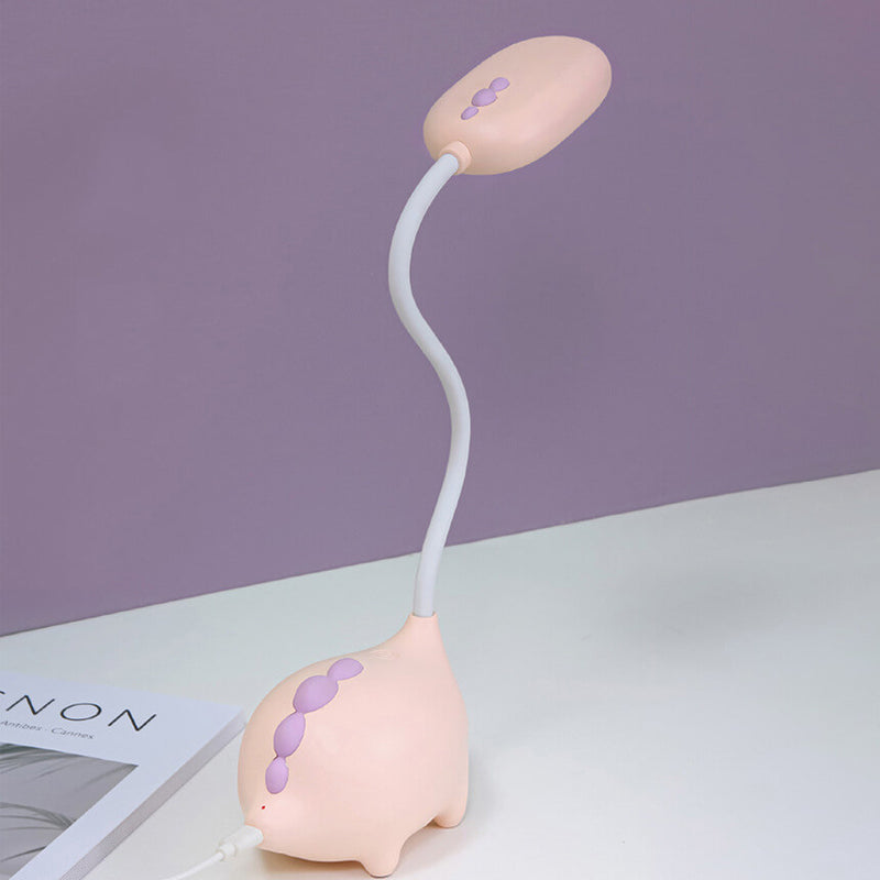 Lámpara de escritorio LED recargable con cuidado de ojos de dinosaurio de dibujos animados 
