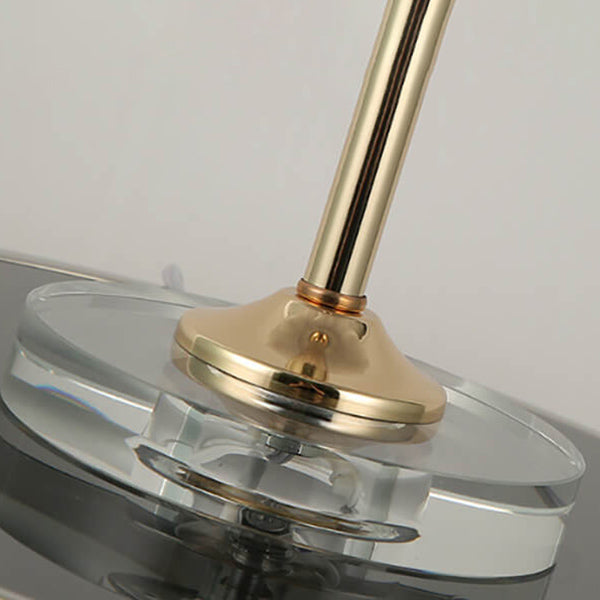 Lampe de table moderne à 1 lumière avec base en cristal et plumes 