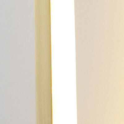 Modern Chinese Rectangular Frame Brass LED Wall Sconce Lamp