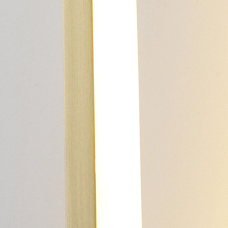 Moderne chinesische LED-Wandleuchte mit rechteckigem Rahmen aus Messing