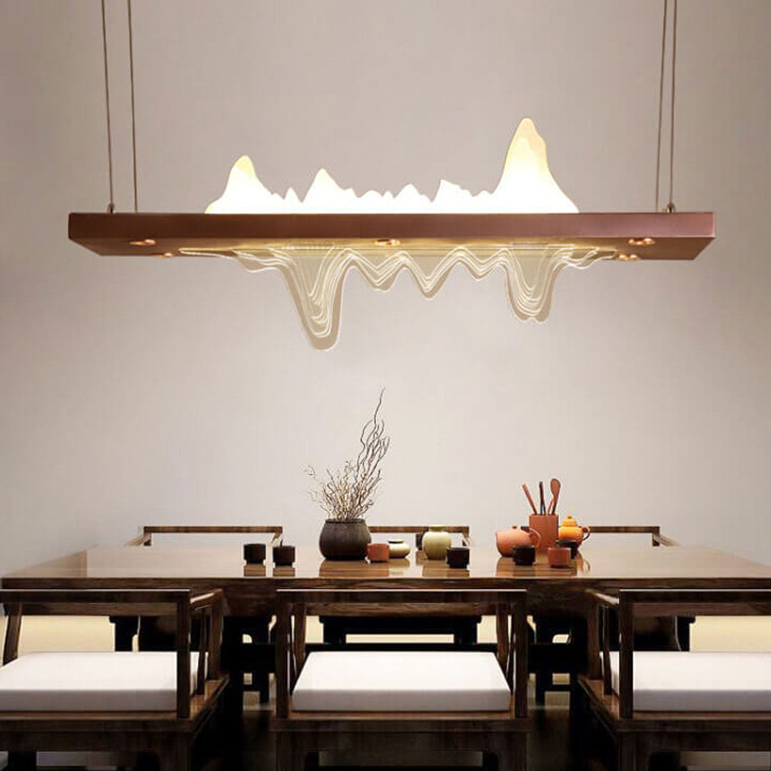 Moderne Chinesische Acryl-Landschaftsdesign Insel Licht Zen LED Kronleuchter 