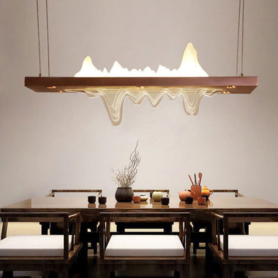 Modern Chinese Acrylic Landscape Design Island Light Zen LED Chandelier