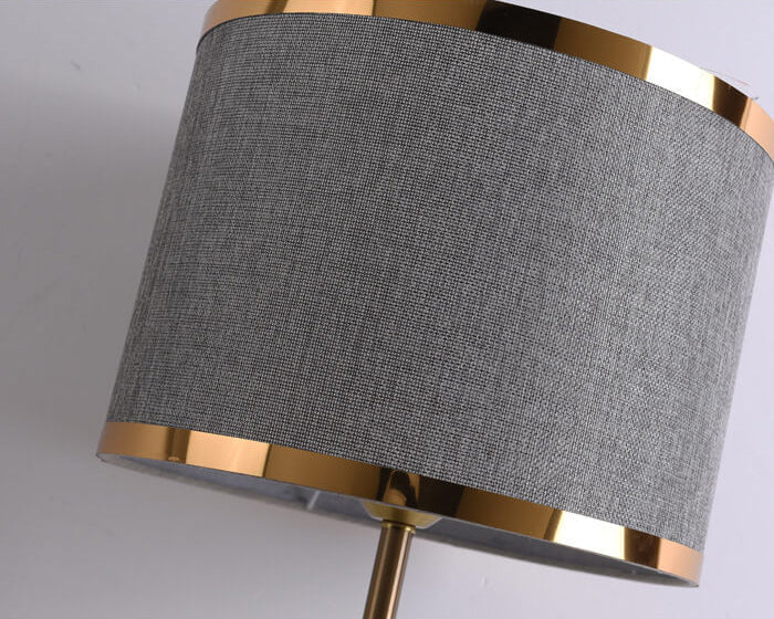 Lámpara de mesa de 1 luz con diseño cilíndrico simple de lujo ligero y moderno de tela 
