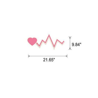 Moderne minimalistische LED-Wandleuchte mit rosafarbenen Herzkurven