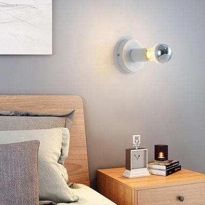 Contemporary Industrial Iron Ceramic Base Ambient Light 1-Light Wall Sconce Lamp