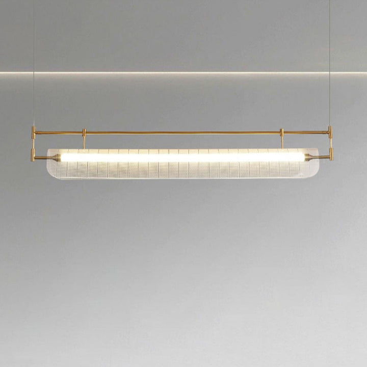 Modern Luxury Acrylic Iron Long Strip LED Island Light Pendant Light For Dining Room