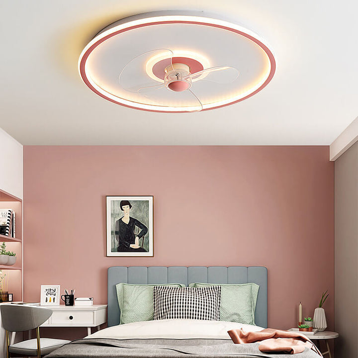 Moderne Acryl Runde Minimalistische LED-Deckenventilatorlampe 