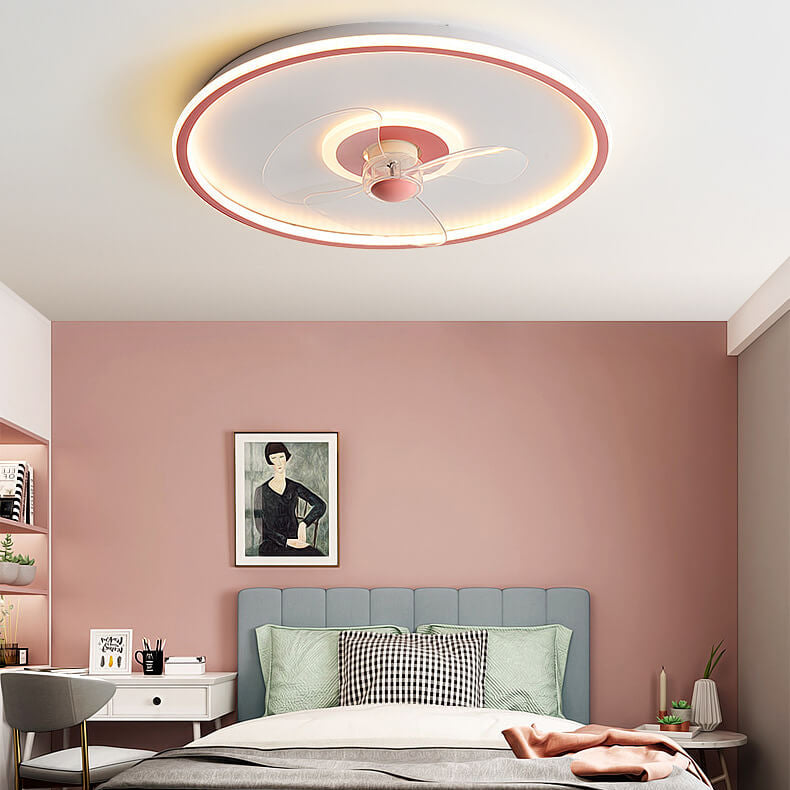 Modern Acrylic Round Minimalistic LED Flush Mount Fan Light