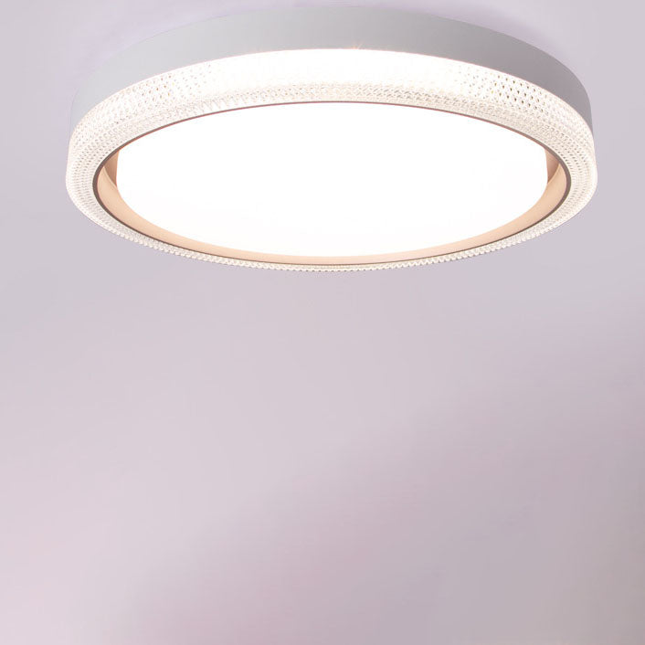 Modern Simple Acrylic Round Ring Iron LED Flush Mount Ceiling Light