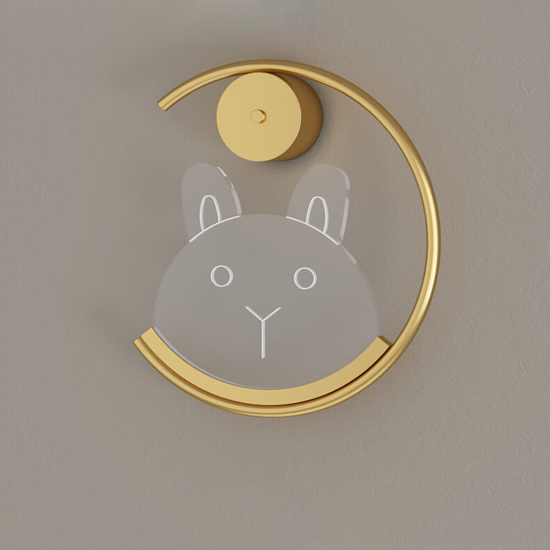 Creative Golden C-shaped Acrylic Bear LED Wall Sconce Lamp