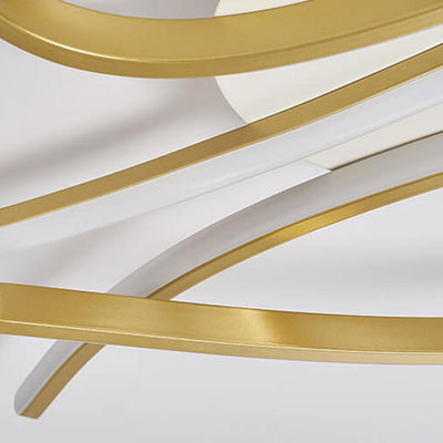 Modern Creative Bending Curves Line Design LED Flush Mount Ceiling Light
