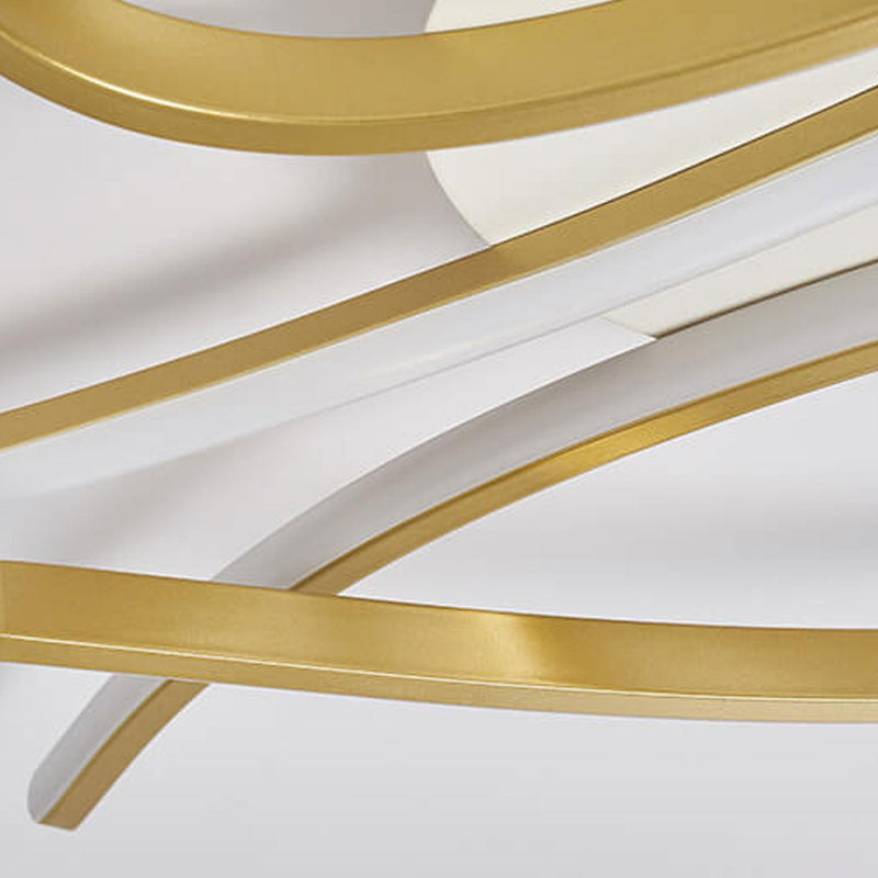 Modern Creative Bending Curves Line Design LED Flush Mount Ceiling Light