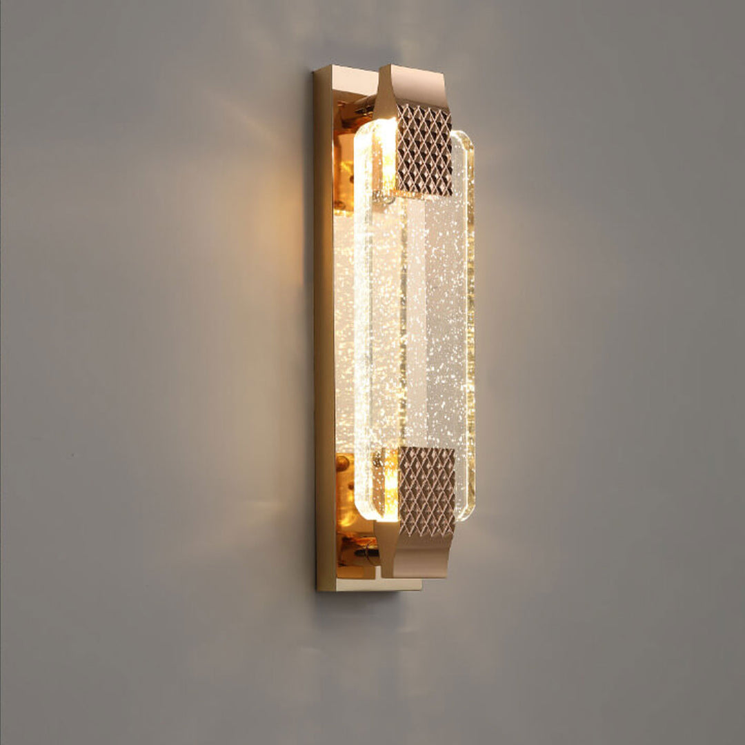 Applique murale LED en cristal à bulles rectangulaire de luxe léger européen 