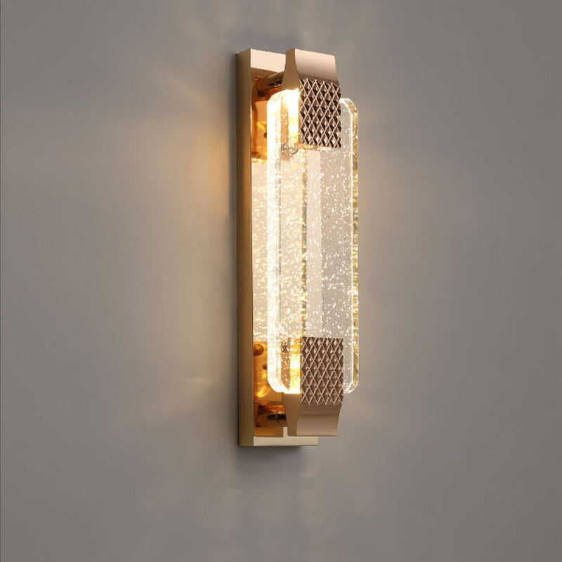 European Light Luxury Rectangular Bubble Crystal LED Wall Sconce Lamp