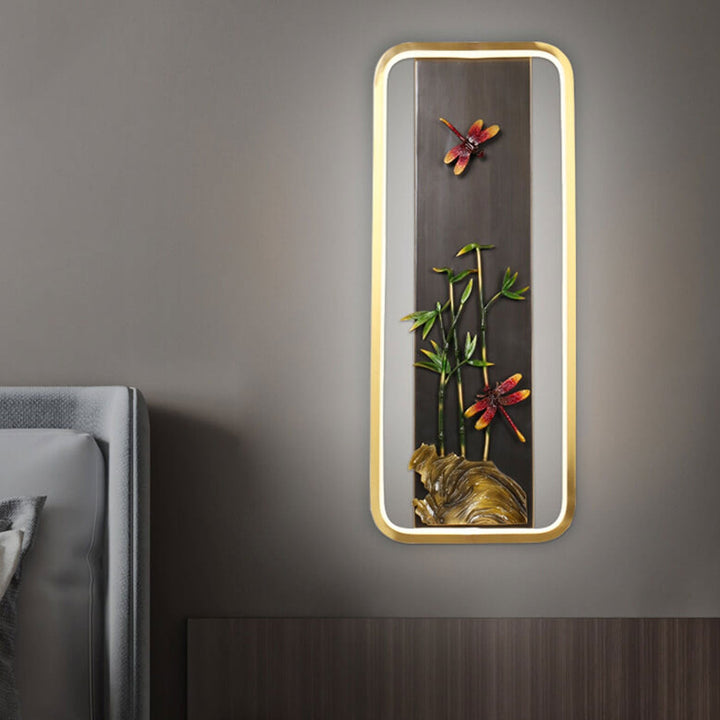 Moderne chinesische Emaille-Wandbild-Design-LED-Wandleuchte 