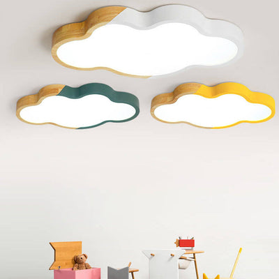 Nordic Logs Cloud Macaroon LED Kids Flush Mount Ceiling Light