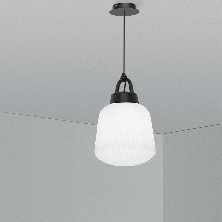 Nordic Classical Pure White Resin Metal 1-Light Pendant Light