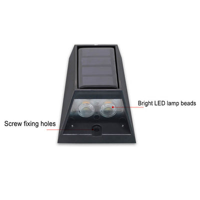 Applique murale LED solaire trapézoïdale simple pour l'extérieur, RVB, pour Patio 