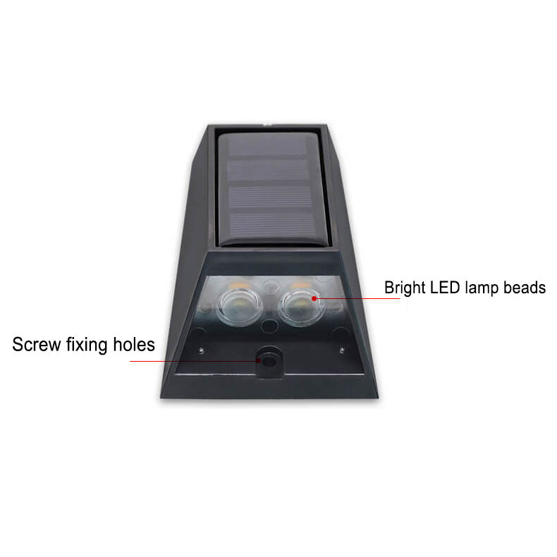 Applique murale LED solaire trapézoïdale simple pour l&