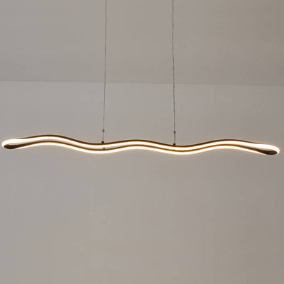 Nordic Minimalist Curve Bar LED-Kronleuchter aus Aluminium 