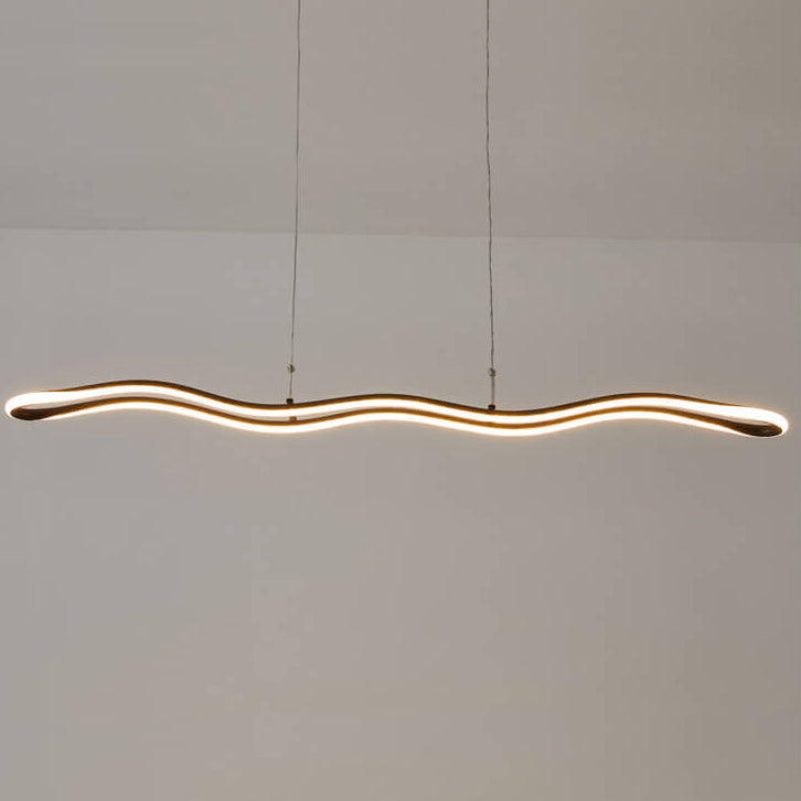 Nordic Minimalist Curve Bar LED-Kronleuchter aus Aluminium 