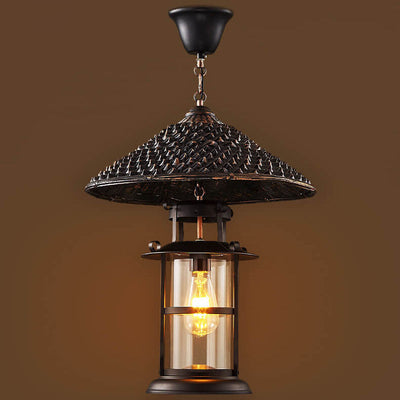 Vintage Industrial Bucket Hat Lantern 1-Light Pendant Light