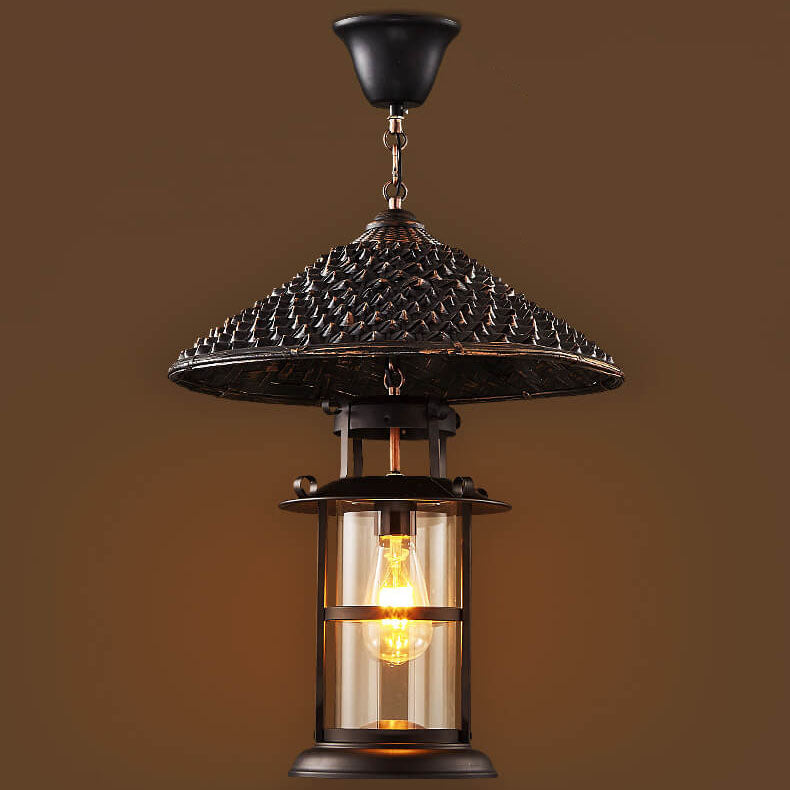 Vintage Industrial Bucket Hat Lantern 1-Light Pendant Light