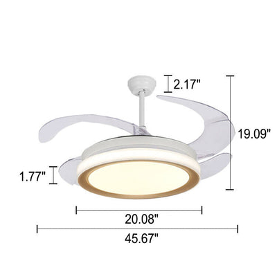 Nordic Invisible Fan Round Design LED  Downrods Ceiling Fan Light