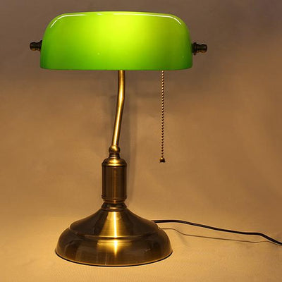 Retro Green Glass 1-Light LED Zipper Switch Table Lamp