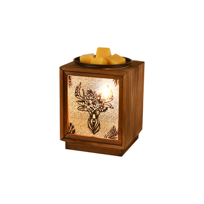 Lampe de table en cire fondue à 1 lumière carrée en bois créatif nordique 