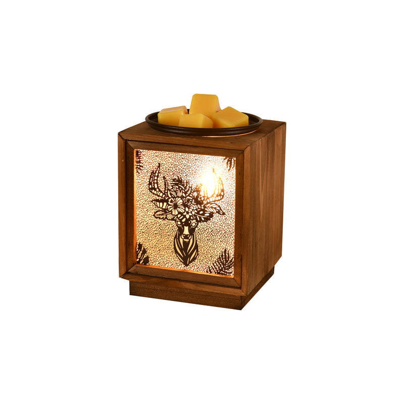 Lampe de table en cire fondue à 1 lumière carrée en bois créatif nordique 