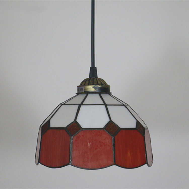 Tiffany Stained Glass Dome Shade European 1-Light Pendant Light