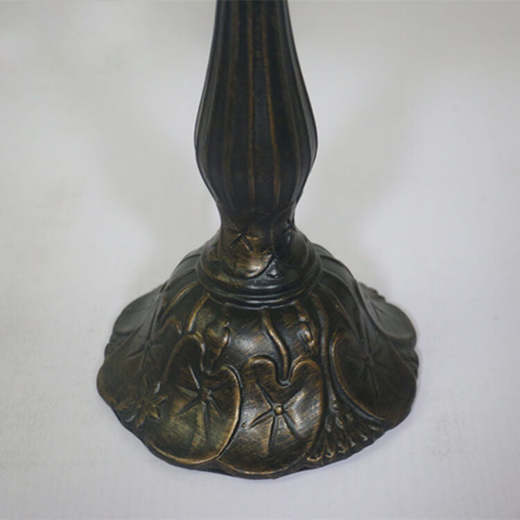 Vintage Tiffany Beige Green Gem Dome 1-Light Table Lamp