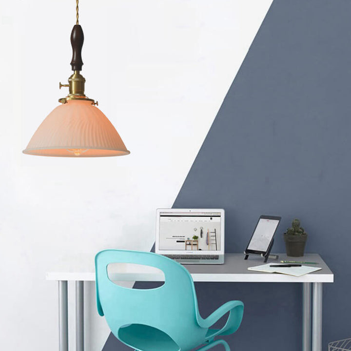 Suspension Luminaire Moderne Rétro Couleur Unie Laiton Verre Fer 1 Lumière 