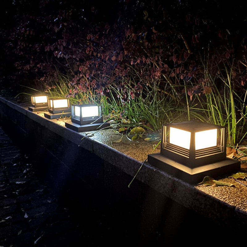 Outdoor Solar Pillar Head Light Square Pillar Head Light Garden Light