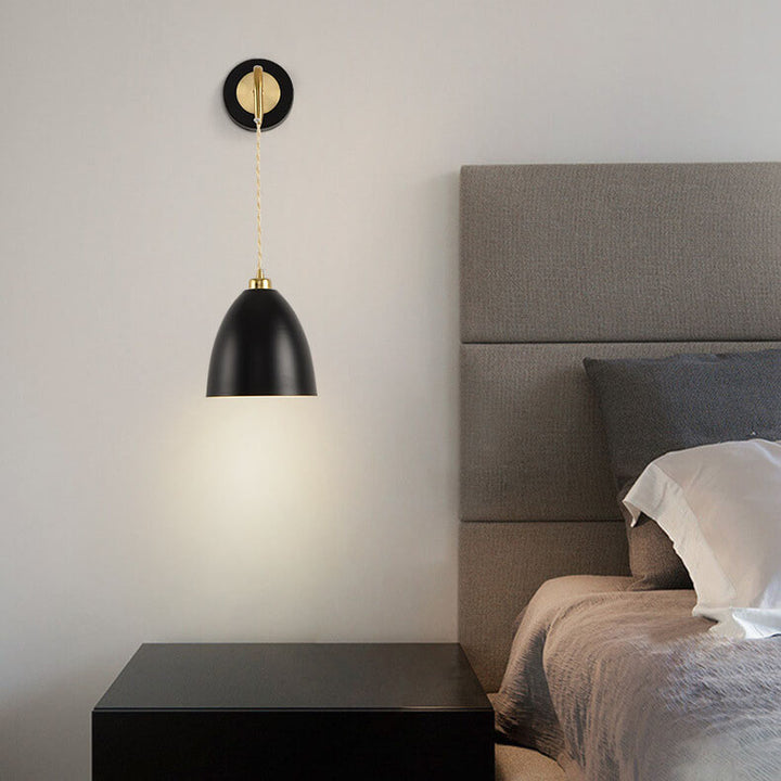 Nordischer Minimalistischer Rein Schwarz-Weiß Eisen 1-Licht Wandleuchte 