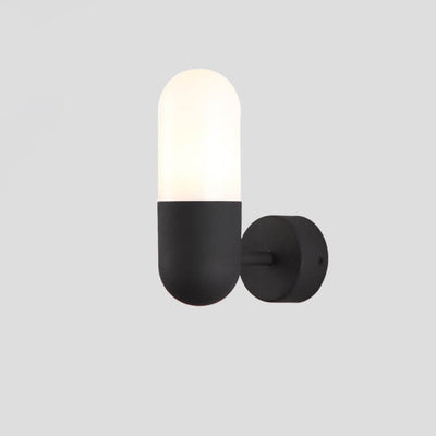 Modern Minimalist Round Column Aluminum Acrylic 1-Light Wall Sconce Lamp