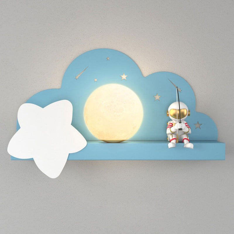 Childlike Creative Moon Astronaut Design LED Wall Sconce Lamp