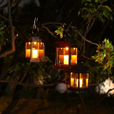 Solar Retro Candle Lantern LED Outdoor Hanging Light