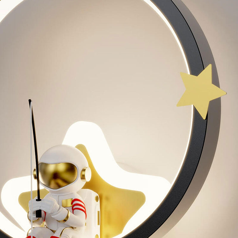 Modern Creative Astronaut Pentagram Kids LED Wall Sconce Lamp