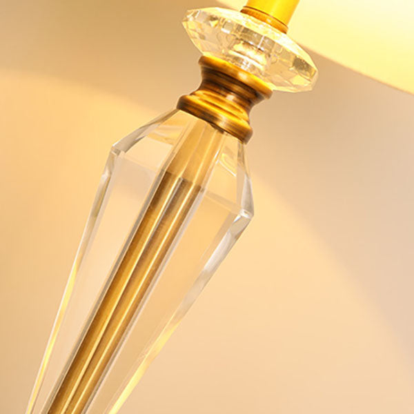 Lampe de table européenne minimaliste en tissu cristal à 1 lumière 