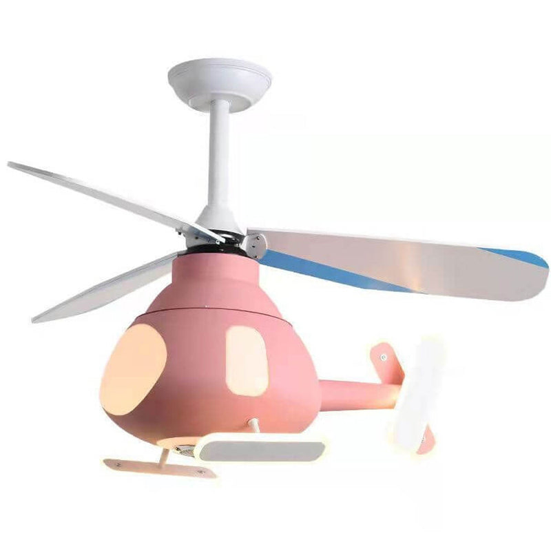 Cartoon Kreatives Flugzeugdesign LED Downrods Deckenventilatorlicht 