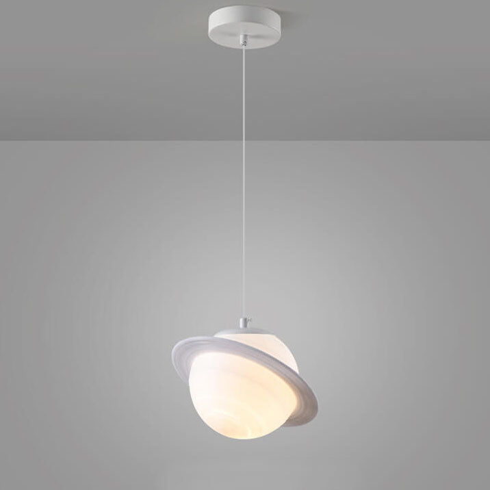 Nordic Creative Saturn Planet 1-Light Semi Flush Mount Ceiling Light