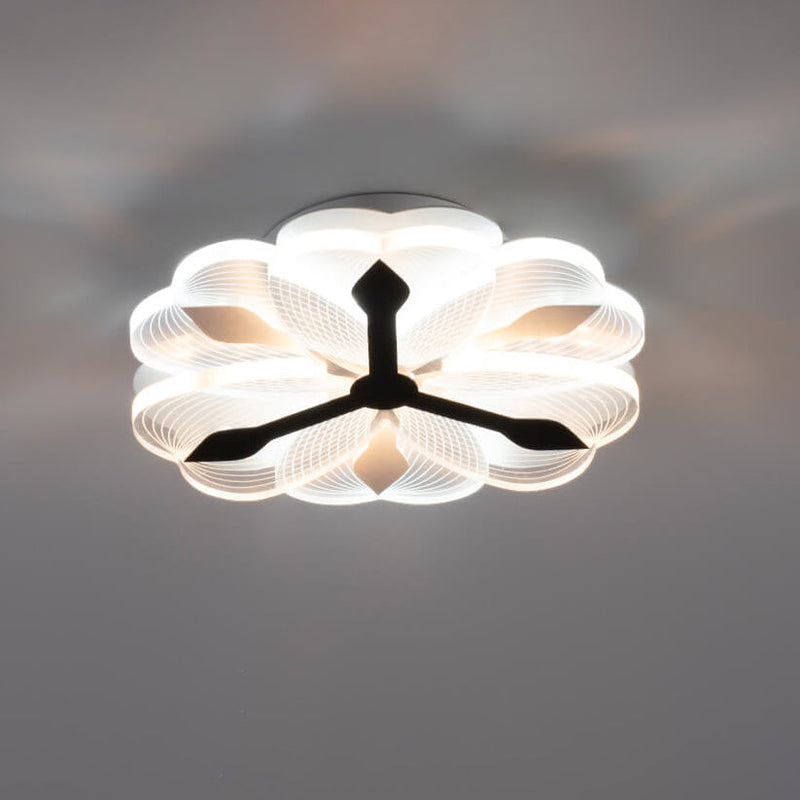 Modern Creative Flower Pattern Acrylic LED Semi-Flush Mount Ceiling Light