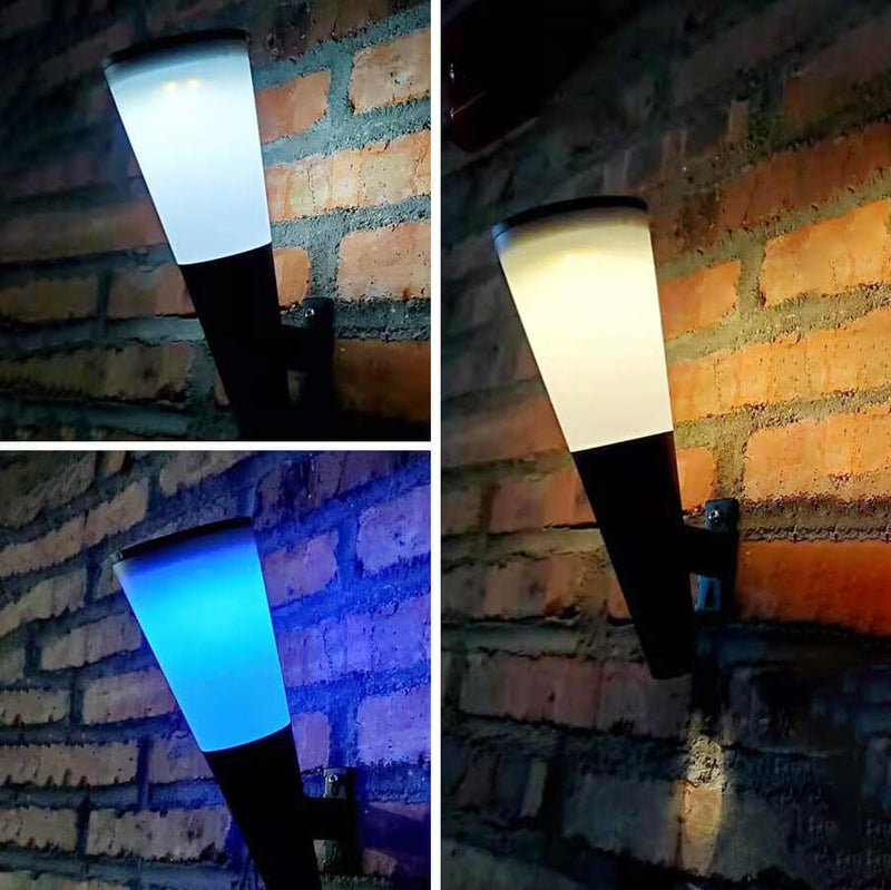 Lampe solaire étanche en forme de corne, design LED, décoration extérieure, applique murale 