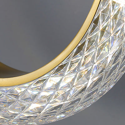 Contemporary Luxury Golden Finish Ring Crystal Embellishment LED Wall Sconce Lamp For Bedroom