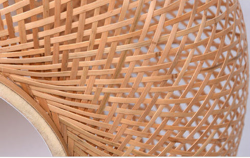 Moderne 1-Licht-Deckenleuchte mit halbbündiger Bambus-Webkuppel 