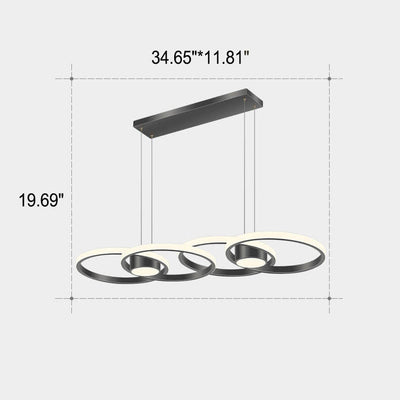 Moderner minimalistischer Kreis-Kombinations-Design-Insellicht-LED-Kronleuchter