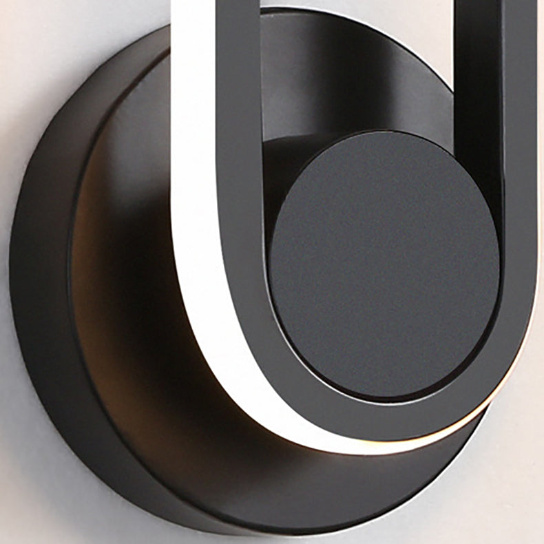 Contemporary Simplicity Iron Oval Ring Rotatable LED Wall Sconce Lamp For Bedroom